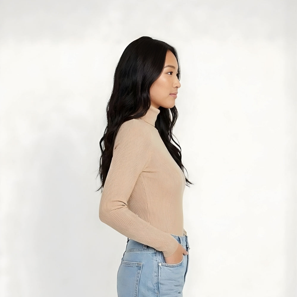 Long-Sleeve Ribbed Turtleneck